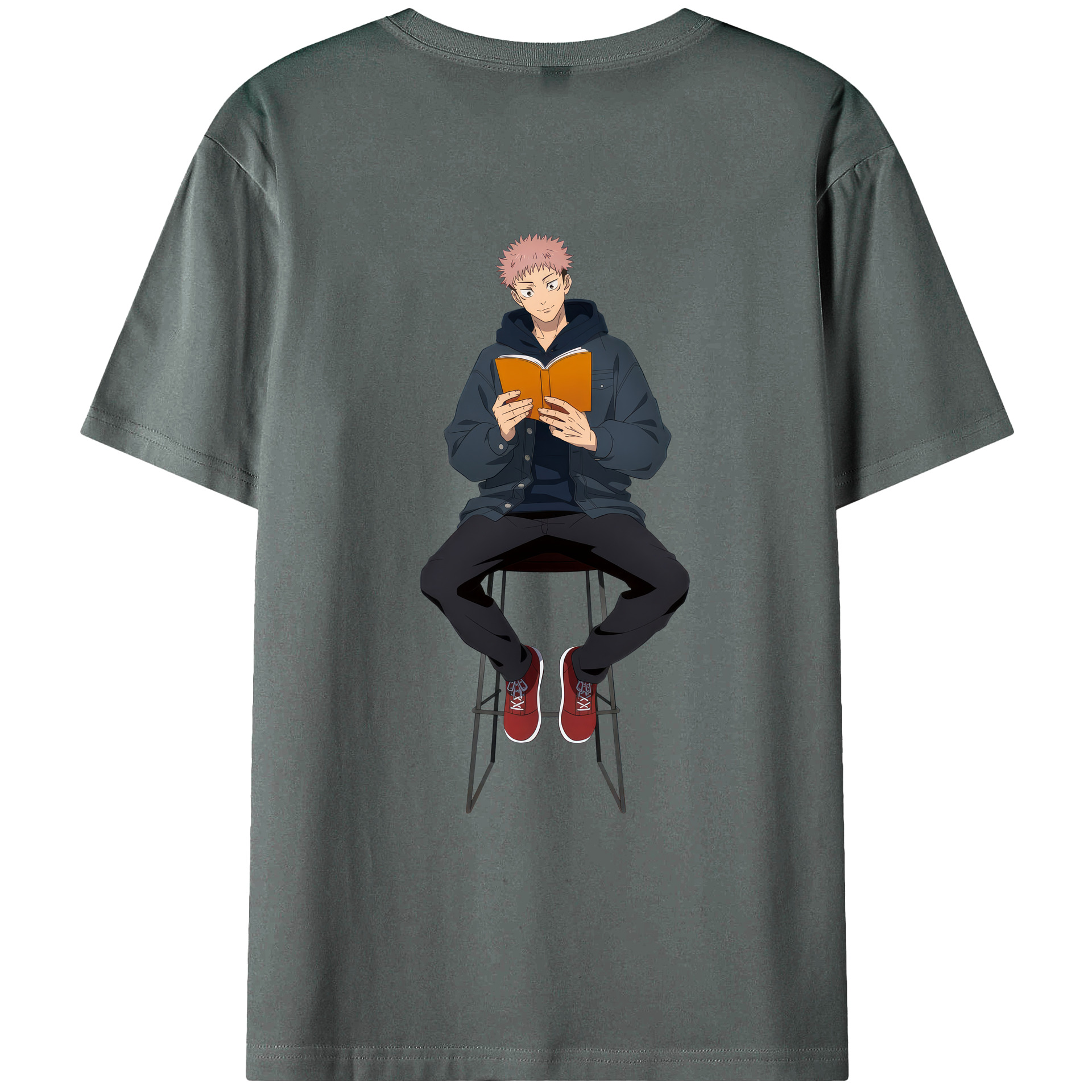 （画像用） 呪術廻戦 Jujutsu Kaisen 綿100％ メンズ半袖Tシャツ（バックプリント） 通気性
